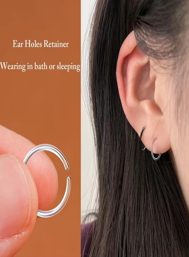 Melimarry 60Pcs Anti-Allergy 20 Gauge Plastic Hoop Ear Retainers, Unisex Nose Rings, Clear, Black, for Sensitive Ears & Skin (2-in-1) - Image 3